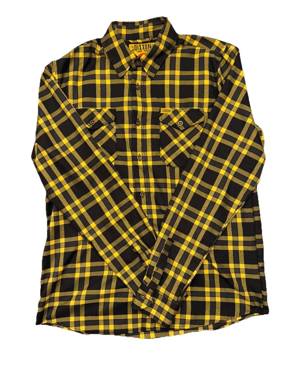 Dixxon Flannel The Shaolin Yellow Black Plaid Shirt Mens Size Large Tall LT